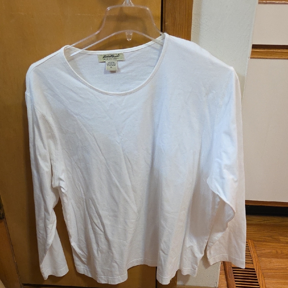 Eddie Bauer Xl White Long Sleeve Tee